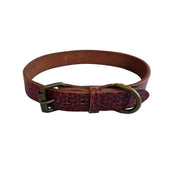 Donkerbruine leren hondenhalsband van Hondmode
